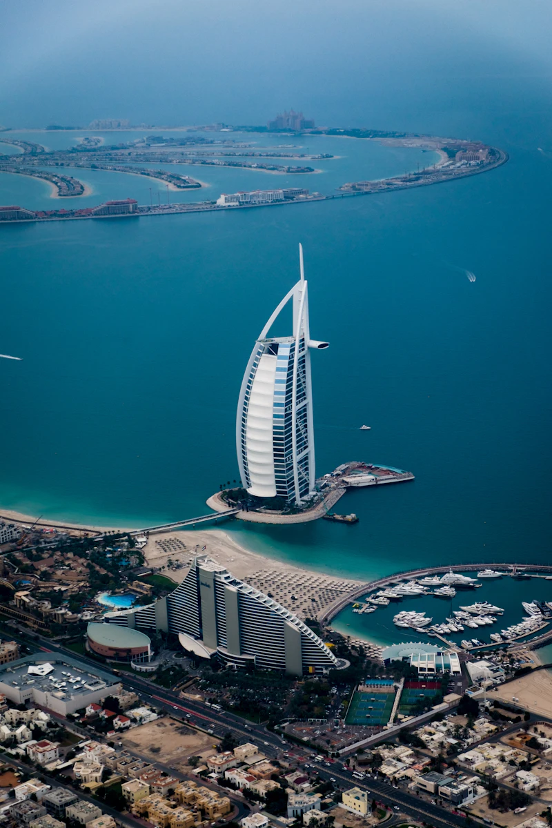 Contemporary Dubai resort pool and skyline stay